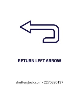 return left arrow icon from user interface collection. Thin linear return left arrow, direction, left outline icon isolated on white background. Line vector return left arrow sign, symbol for web and 