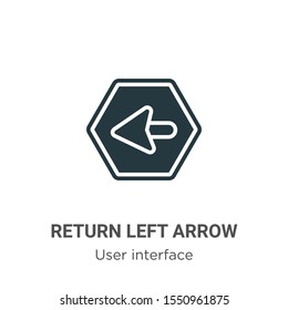 Return left arrow vector icon on white background. Flat vector return left arrow icon symbol sign from modern user interface collection for mobile concept and web apps design.