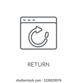 Return linear icon. Modern outline Return logo concept on white background from User Interface and Web Navigation collection. Suitable for use on web apps, mobile apps and print media.
