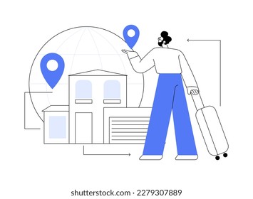 Return migration abstract concept vector illustration. Return of travelers, repatriation grant, circular migration, coming back, moving abroad, flying home, arrival at airport abstract metaphor.