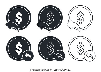 Return money icon. Illustration vector