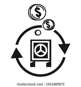 Return money safe icon. Simple illustration of return money safe vector icon for web design isolated on white background