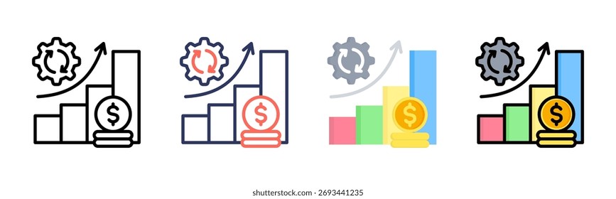 Return On Assets icon set multiple style collection