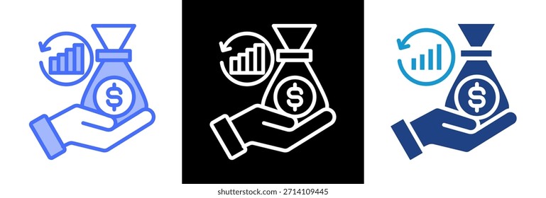 Return On Assets Symbol dreifachVektorgrafik