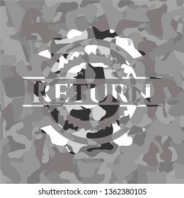Return on grey camouflage texture