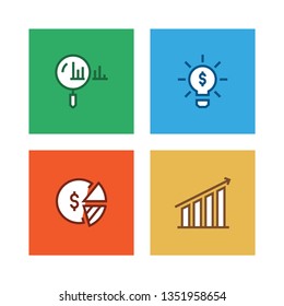 RETURN ON INVESMENT LINE ICON SET