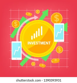 Return on Investment concept flat design.