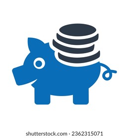 Icono De Retorno De Inversión Azul Plano Aislado En Ilustración Del Vector De Fondo Blanco | Iconos de Seo