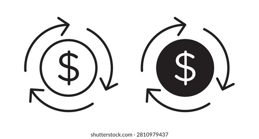 Return on Investment icon black and white vector..