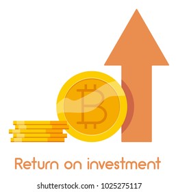 Return on investment icon, cartoon style
