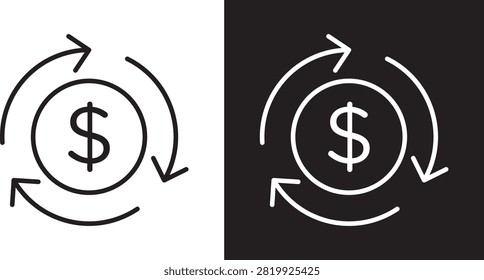 Return on Investment icon design in filled and outlined style..
