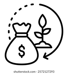 Return On Investment Icon Element For Design