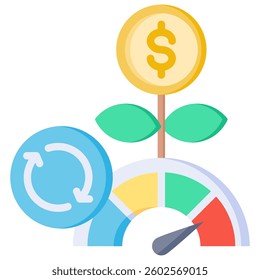 Return On Investment Icon Element For Design And Vector