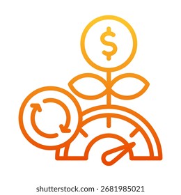 Return-on-Investment-Symbolelement für Design und Vektorgrafik