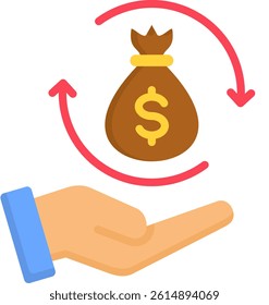 Return On Investment Icon Flat Vector Illustration