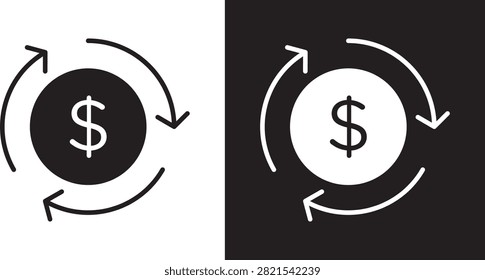 Return on Investment icon flat solid graphic..