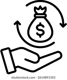 Return On Investment Icon Line Vector Illustration