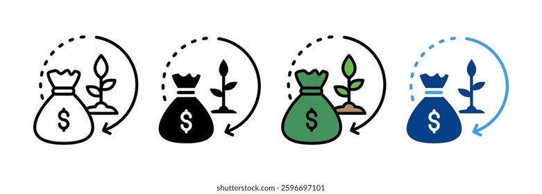 Return On Investment Icon Set Multiple Style Collection