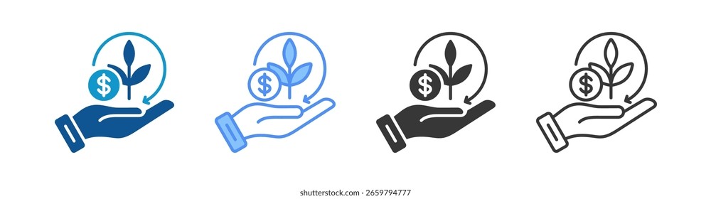 Return On Investment Icon Set Multiple Style Collection
