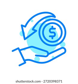 Ícone De Retorno Sobre O Investimento Na Ilustração Do Vetor De Forma