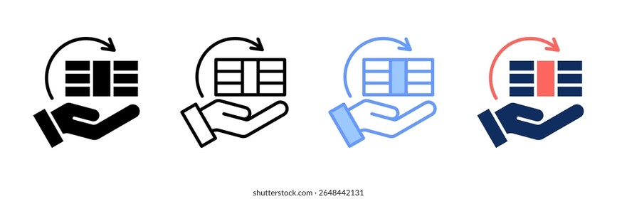Icono de retorno de inversión colección de varios estilos