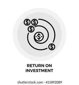 Return on Investment icon vector. Flat icon isolated on the white background. Editable EPS file. Vector illustration.