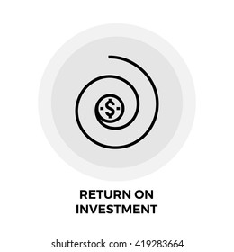 Return on Investment icon vector. Flat icon isolated on the white background. Editable EPS file. Vector illustration.