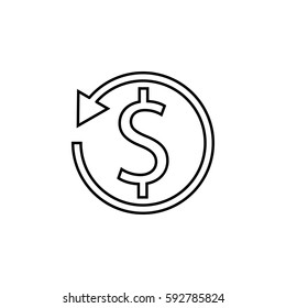 Return on investment line icon, seo & development, marketing sign, a linear pattern on a white background, eps 10.