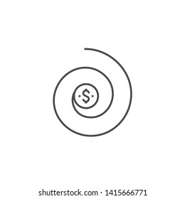 Return on Investment Related Vector Thin Line Icon. Isolated on White Background. Editable Stroke. Vector Illustration.