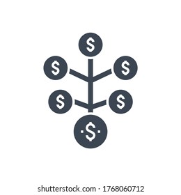 Return on Investment Related Vector Glyph Icon. Isolated on White Background. Vector Illustration.