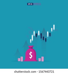 Return on investment, ROI chart and graph, Business, profit, and success. business vector  illustration