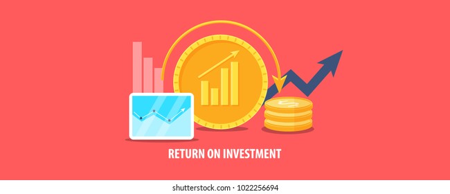 Return on Investment, ROI, Market and Finance, Business Growth vector illustration