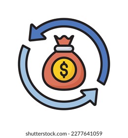 Return on investment vector filled outline Icon Design illustration. SEO Development And Marketing Symbol on White background EPS 10 File