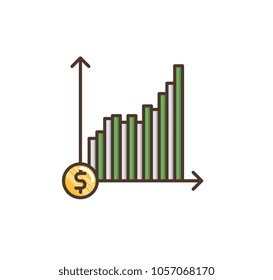 Return on investment vector icon