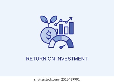 Return On Investment Vector Icon Or Logo Illustration