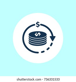 Return On Investment Vector Icon, Financial Services, Cash Back Concept, Money Refund, Return On Investment, Savings Account, Currency Exchange, Vector Line Icon