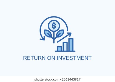 Return on investment vector or logo sign symbol illustration