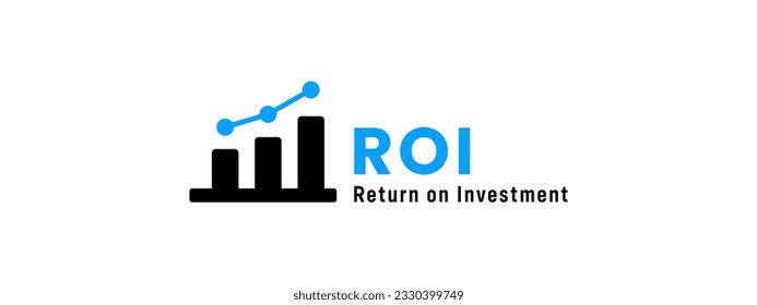 Return on investment vector or ROI symbol for business design element. ROI sign for business design element. Best ROI symbol vector for mobile apps or websites design element.