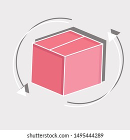 Return on white background. Flat vector illustration for web page.