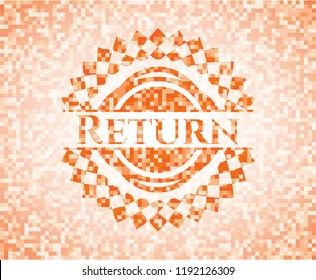 Return orange mosaic emblem