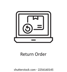 Return order Vector Outline Icon Design illustration. Shopping and E-Commerce Symbol on White background EPS 10 File