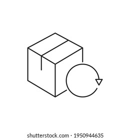 Return package icon. Delivery parcel sign. Cargo goods box symbol. 