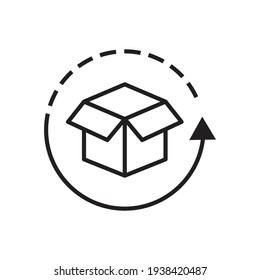 Return package icon design. Delivery parcel sign. isolated on white background