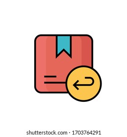Rückgabepaket-Symbol gefüllt Umriss Vektorillustration Illustration. einzeln auf weißem Hintergrund