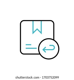 return package icon two color line design vector illustration. isolated on white background
