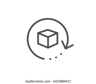 Return package line icon. Delivery parcel sign. Cargo goods box symbol. Quality design element. Linear style return package icon. Editable stroke. Vector