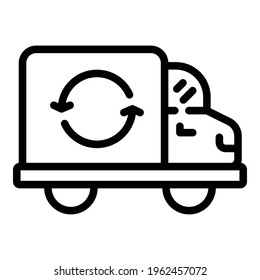 Return parcel car icon. Outline Return parcel car vector icon for web design isolated on white background