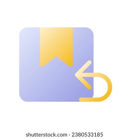 Return parcel flat gradient two-color ui icon. Postage management. Postal service. Logistics. Simple filled pictogram. GUI, UX design for mobile application. Vector isolated RGB illustration