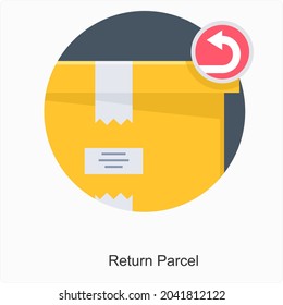 Return Parcel or Packet Icon Concept 