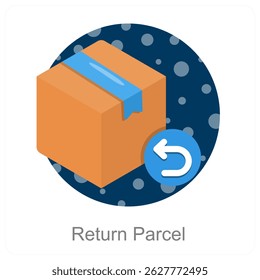 Return Parcel and shipping icon concept